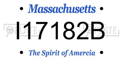 I17182B Massachusetts License Plate