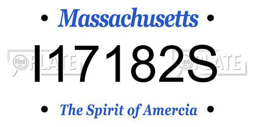 I17182S Massachusetts License Plate