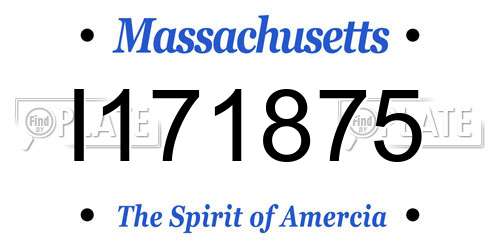 I171875 Massachusetts License Plate