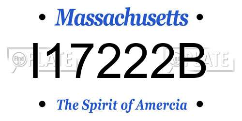 I17222B Massachusetts License Plate