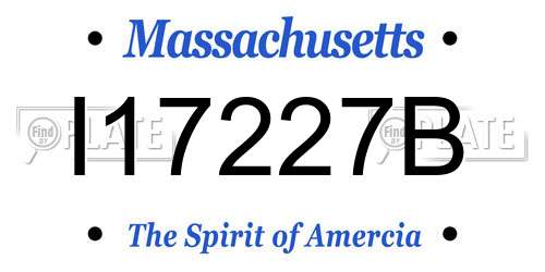 I17227B Massachusetts License Plate
