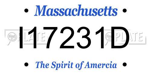 I17231D Massachusetts License Plate