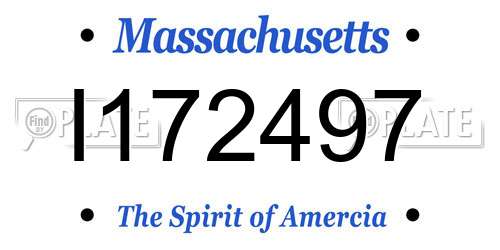 I172497 Massachusetts License Plate