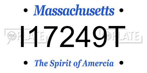 I17249T Massachusetts License Plate