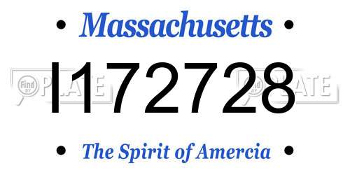 I172728 Massachusetts License Plate