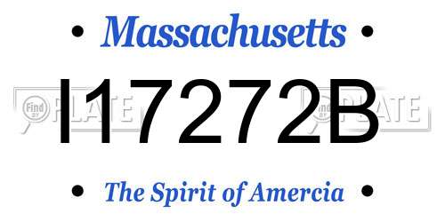 I17272B Massachusetts License Plate