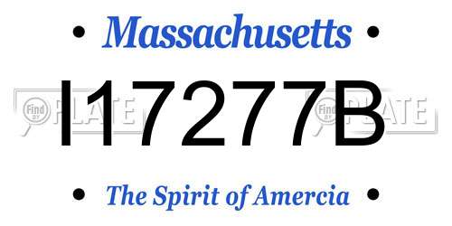 I17277B Massachusetts License Plate