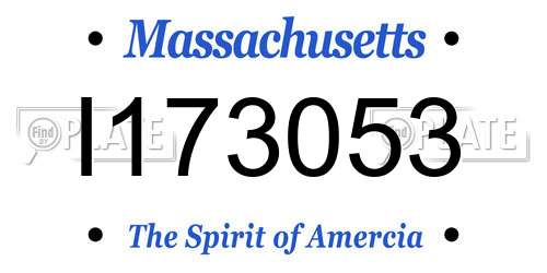 I173053 Massachusetts License Plate