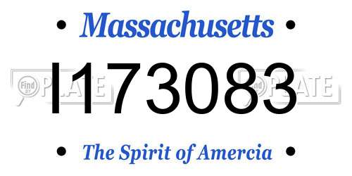 I173083 Massachusetts License Plate