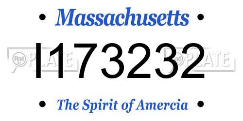 I173232 Massachusetts License Plate