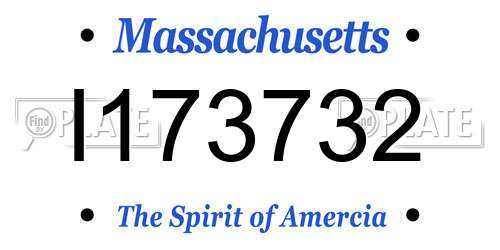 I173732 Massachusetts License Plate