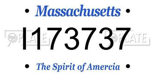 I173737 Massachusetts License Plate