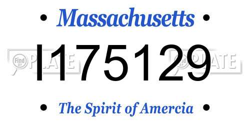 I175129 Massachusetts License Plate