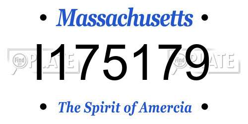 I175179 Massachusetts License Plate