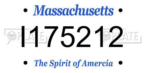 I175212 Massachusetts License Plate