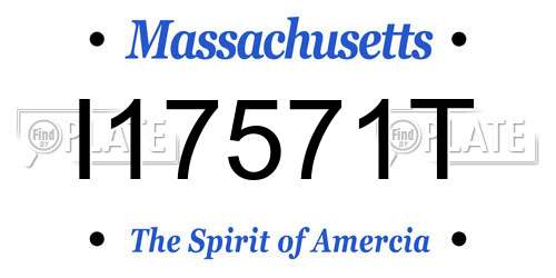 I17571T Massachusetts License Plate