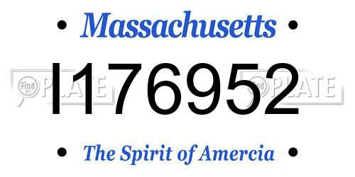 I176952 Massachusetts License Plate