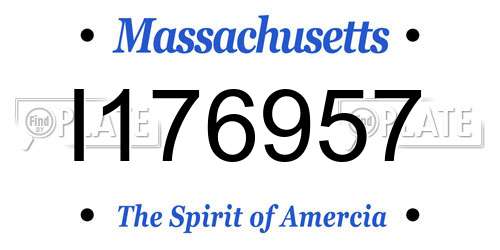 I176957 Massachusetts License Plate