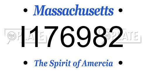 I176982 Massachusetts License Plate
