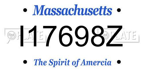 I17698Z Massachusetts License Plate