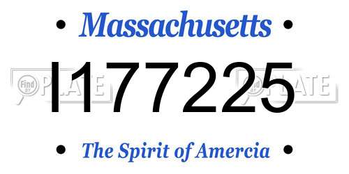 I177225 Massachusetts License Plate
