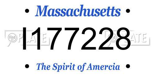 I177228 Massachusetts License Plate
