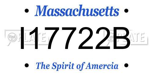 I17722B Massachusetts License Plate