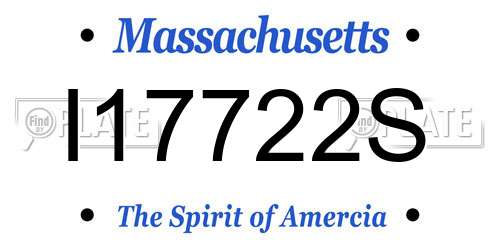 I17722S Massachusetts License Plate