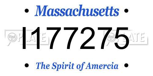 I177275 Massachusetts License Plate
