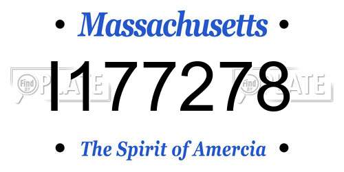 I177278 Massachusetts License Plate