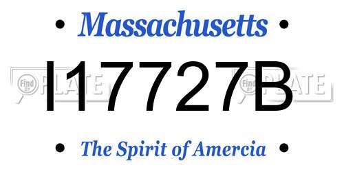 I17727B Massachusetts License Plate