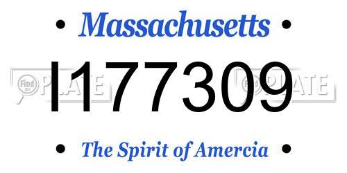 I177309 Massachusetts License Plate