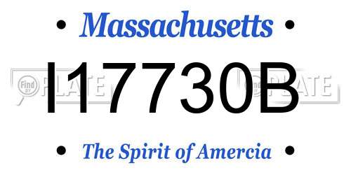 I17730B Massachusetts License Plate
