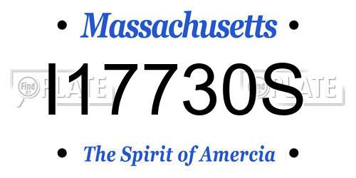 I17730S Massachusetts License Plate