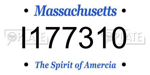 I177310 Massachusetts License Plate