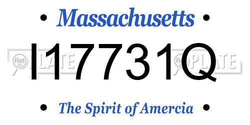 I17731Q Massachusetts License Plate