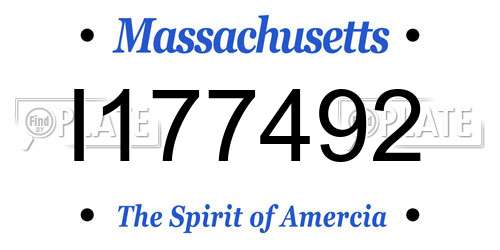 I177492 Massachusetts License Plate