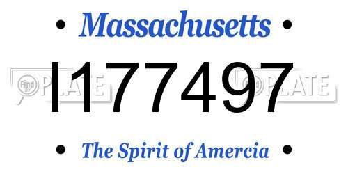 I177497 Massachusetts License Plate