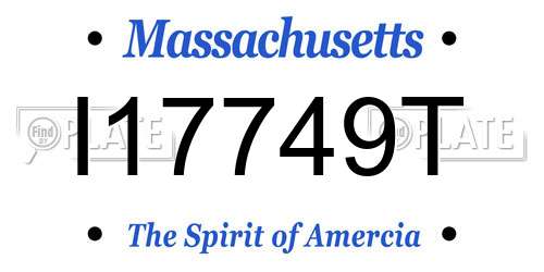 I17749T Massachusetts License Plate