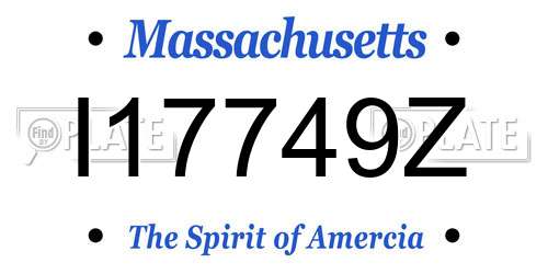 I17749Z Massachusetts License Plate