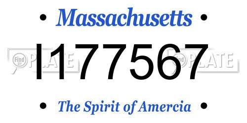 I177567 Massachusetts License Plate