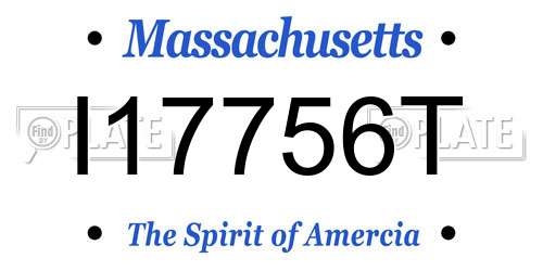 I17756T Massachusetts License Plate