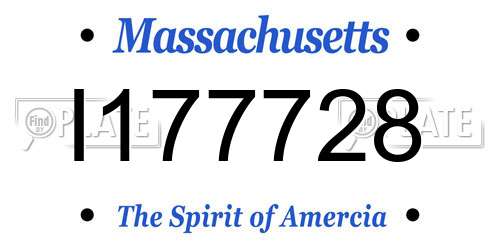 I177728 Massachusetts License Plate