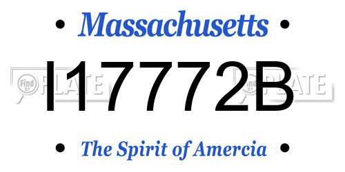 I17772B Massachusetts License Plate