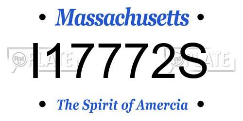 I17772S Massachusetts License Plate