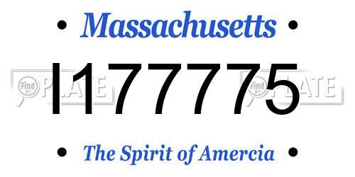 I177775 Massachusetts License Plate
