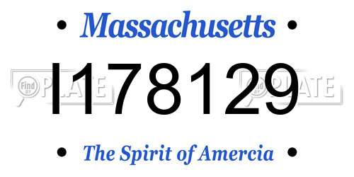 I178129 Massachusetts License Plate