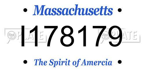 I178179 Massachusetts License Plate
