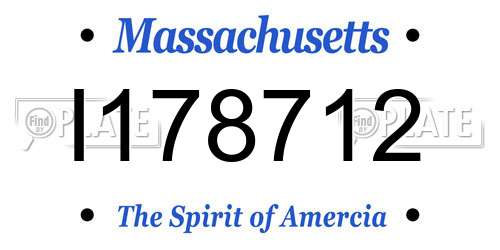 I178712 Massachusetts License Plate