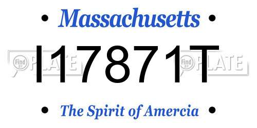 I17871T Massachusetts License Plate